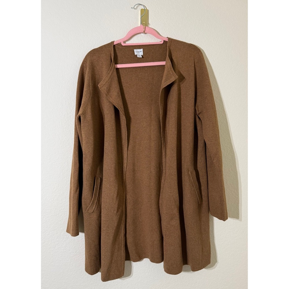 J.Crew Women's Heather Carmel Vanessa Cotton sweater-jacket Size Medium Preppy